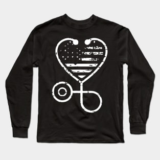 American heart gift for nurses and doctors Long Sleeve T-Shirt